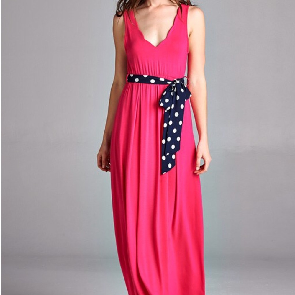 Hot Pink Plus Size Dress with Belt